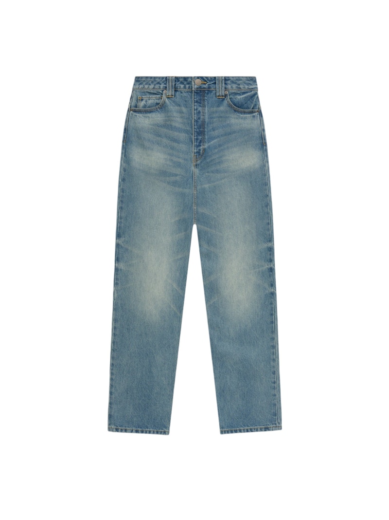 Pre-owned Fear Of God Essentials Womens Straight Leg Denim Jean In Vintage Blue