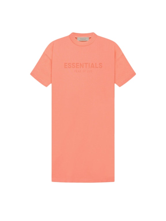 Pre-owned Fear Of God Essentials Women's T-shirt Dress Coral