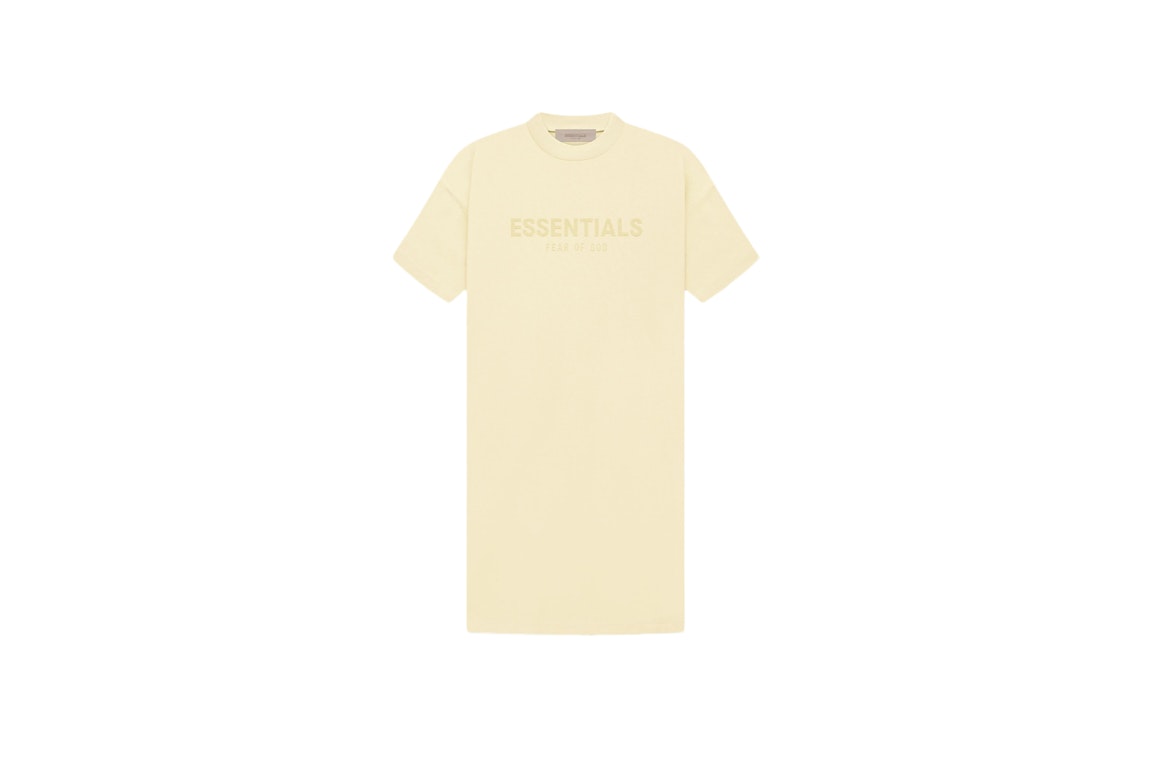 Pre-owned Fear Of God Essentials Women's Tee Dress Canary