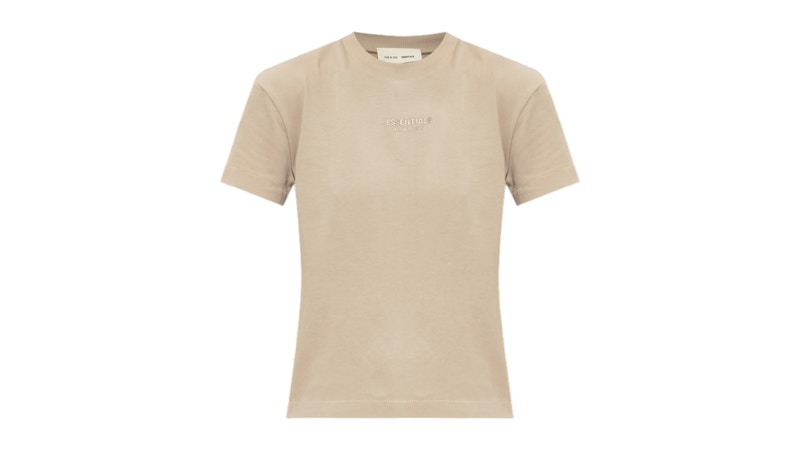 Pre-owned Fear Of God Essentials Women's Top Jersey Crewneck Sweat-shirt T-shirt In Timber