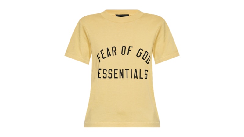 Pre-owned Fear Of God Essentials Women's Triblend Crewneck Sweat-shirt T-shirt In Amber In Orange