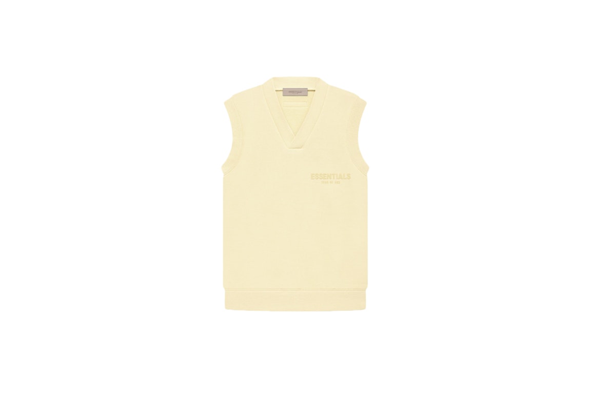 Pre-owned Fear Of God Essentials Women's V Neck Vest Canary