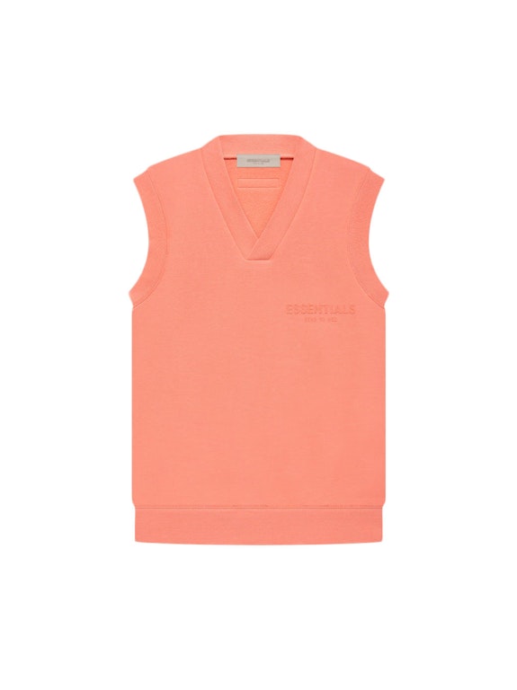 Pre-owned Fear Of God Essentials Women's V Neck Vest Coral