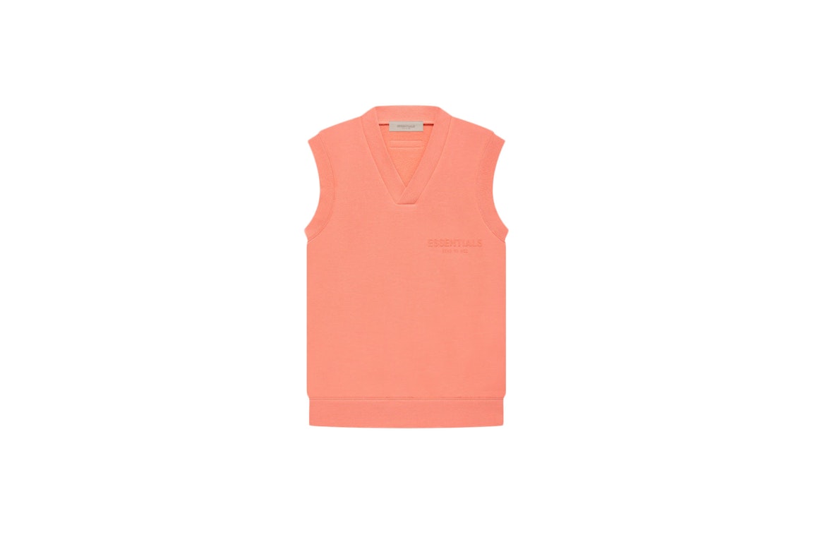 Pre-owned Fear Of God Essentials Women's V Neck Vest Coral