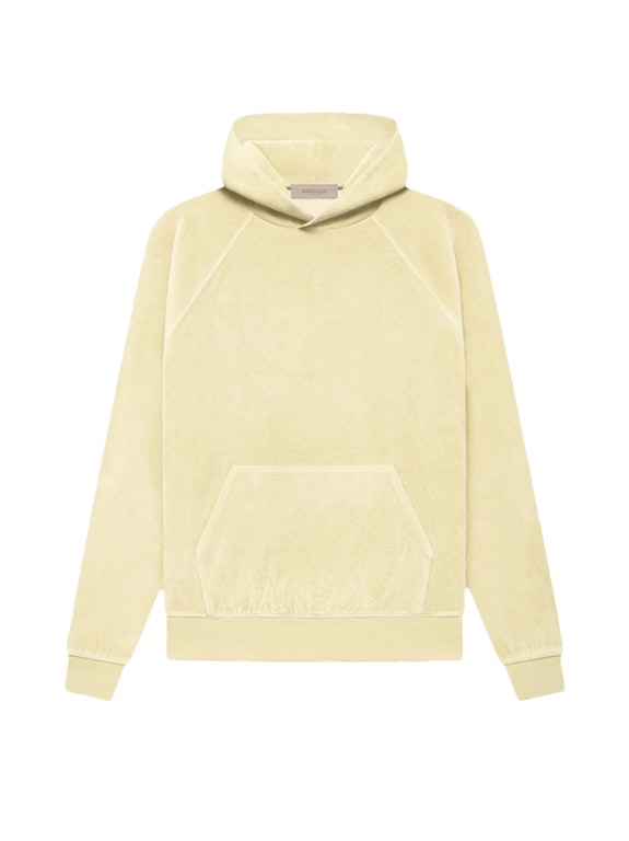 Pre-owned Fear Of God Essentials Women's Velour Hoodie Canary
