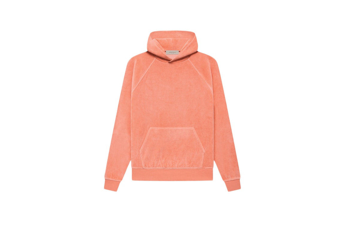 Pre-owned Fear Of God Essentials Women's Velour Hoodie Coral