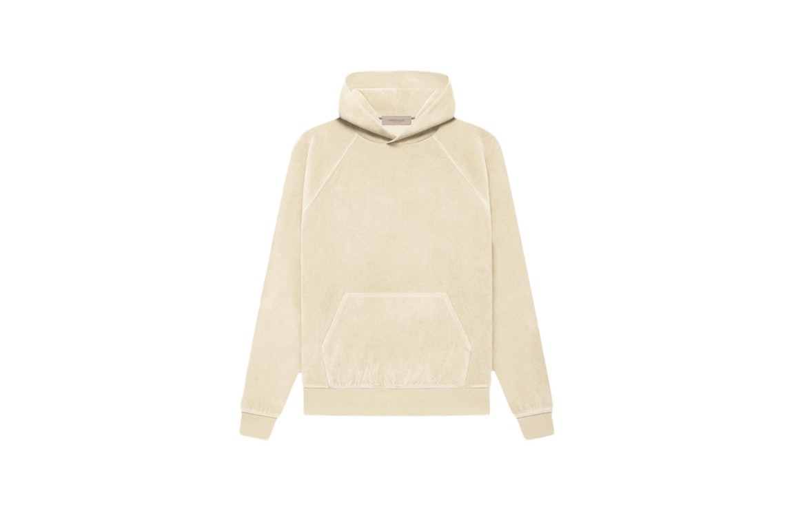 Pre-owned Fear Of God Essentials Women's Velour Hoodie Egg Shell