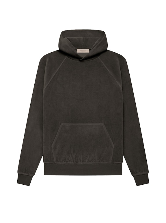 Pre-owned Fear Of God Essentials Women's Velour Hoodie Off Black