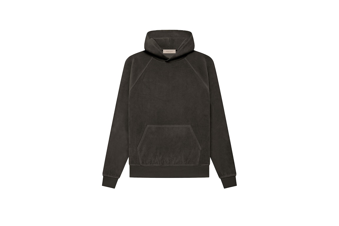 Pre-owned Fear Of God Essentials Women's Velour Hoodie Off Black