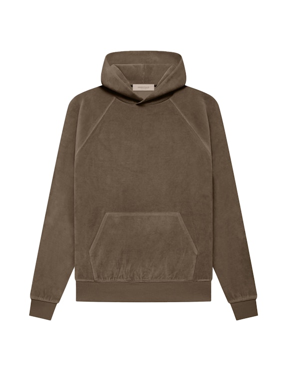 Pre-owned Fear Of God Essentials Women's Velour Hoodie Wood