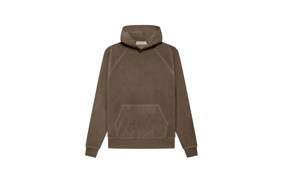 Pre-owned Fear Of God Essentials Women's Velour Hoodie Wood