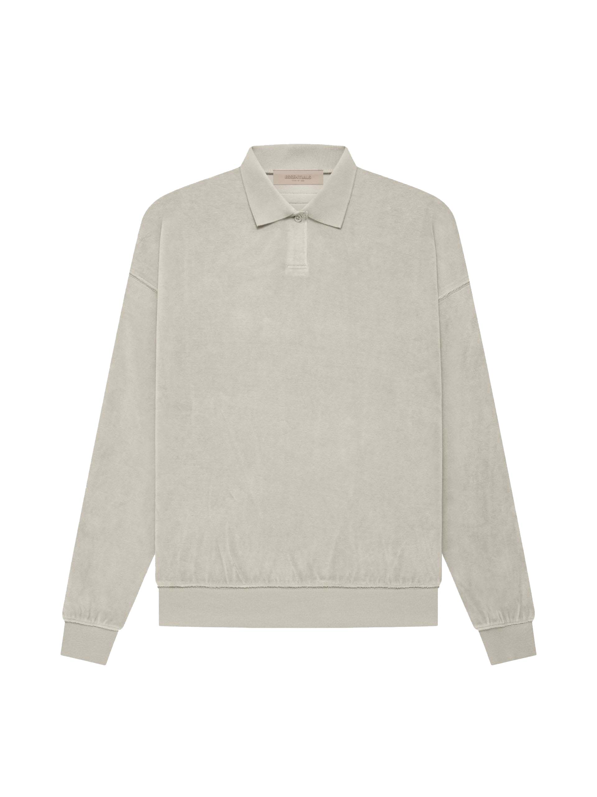 Fear of God Essentials Womens Velour LS Polo Smoke - FW22 - US