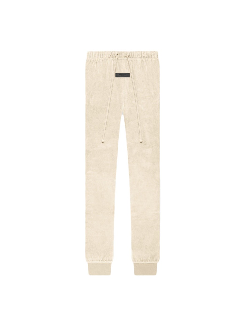Pre-owned Fear Of God Essentials Women's Velour Pant In Egg Shell