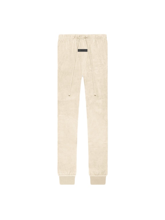 Pre-owned Fear Of God Essentials Women's Velour Pant Egg Shell