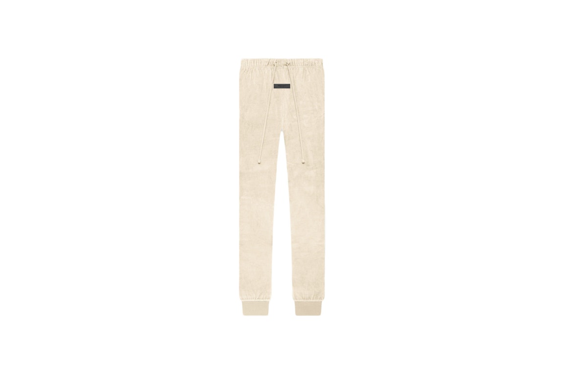 Pre-owned Fear Of God Essentials Women's Velour Pant Egg Shell