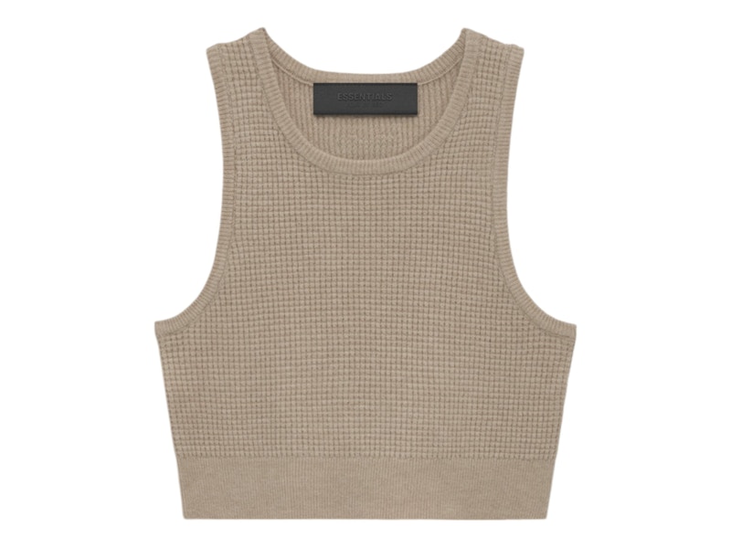 Pre-owned Fear Of God Essentials Women's Waffle Sport Tank In Desert Sand