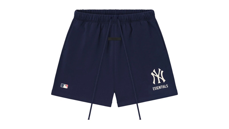 Pre-owned Fear Of God Men's Essentials Yankees Classic Sweatshort In Midnight Navy Blue