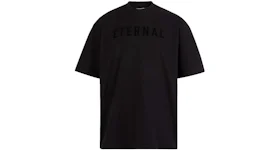 Fear of God Eternal Logo-Flocked Cotton T-Shirt Black