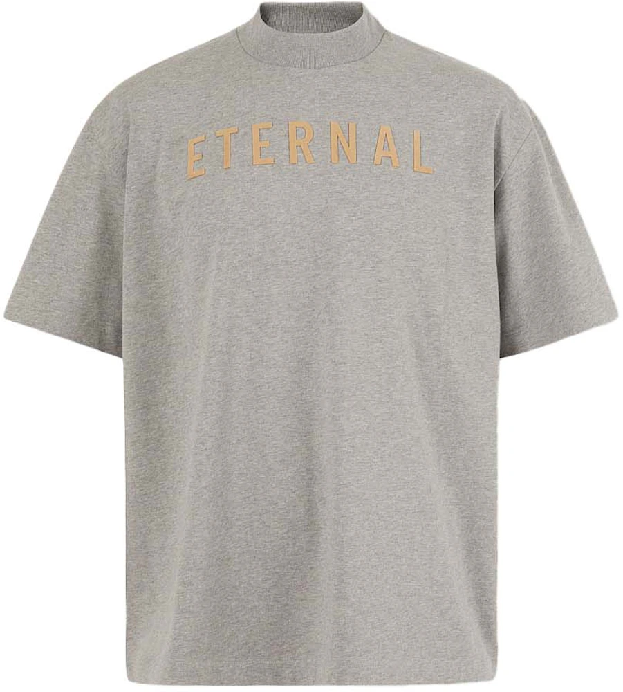 Fear of God Eternal Logo-Flocked Cotton T-Shirt Grey Men's - SS23 - US