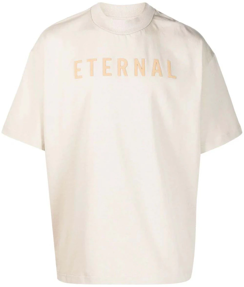 Fear of God Eternal Logo-Flocked Cotton T-Shirt Light Beige Men's ...