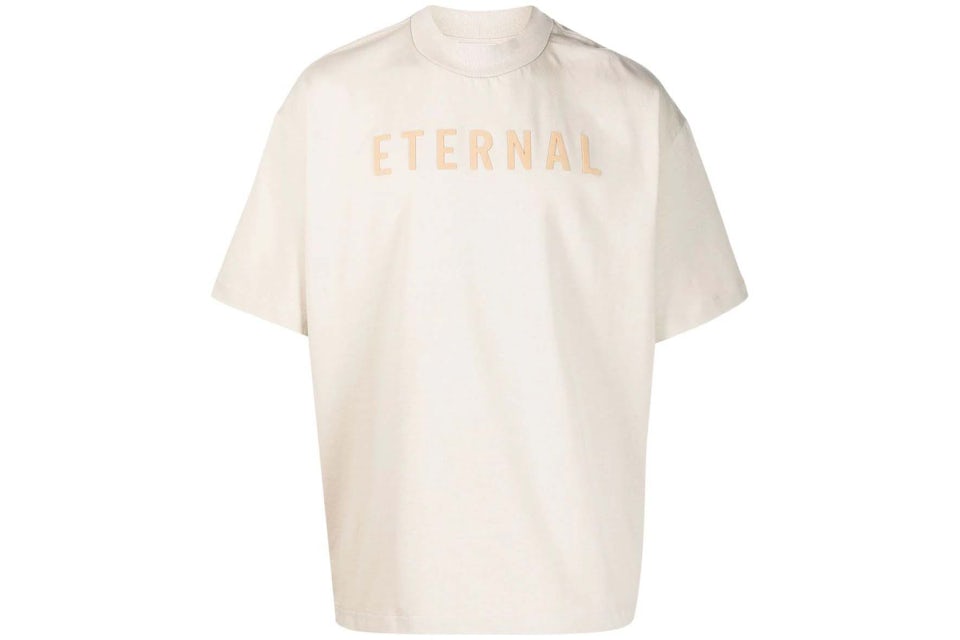 Fear of God Eternal Logo-Flocked Cotton T-Shirt Light Beige Men's - SS23 -  US