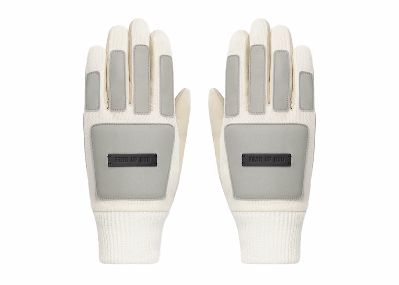 Pre-owned Fear Of God Goalkeeper Gloves In Cream/sesame