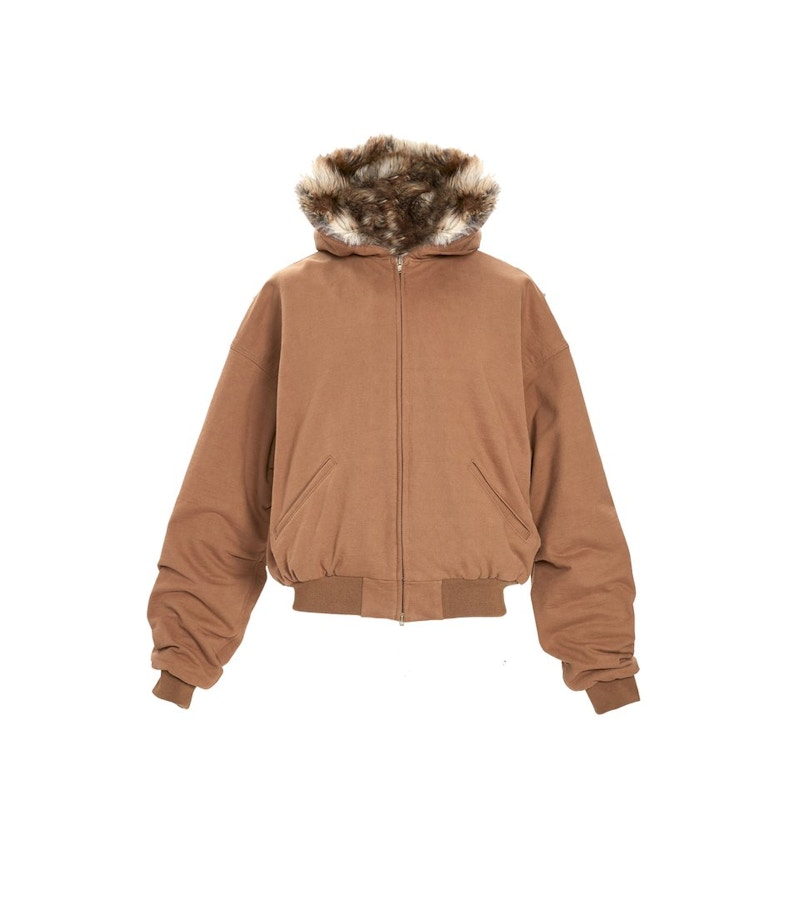 FEAR OF GOD Heavy French Terry Full Zip Hooded Jacket Rust - Sixth