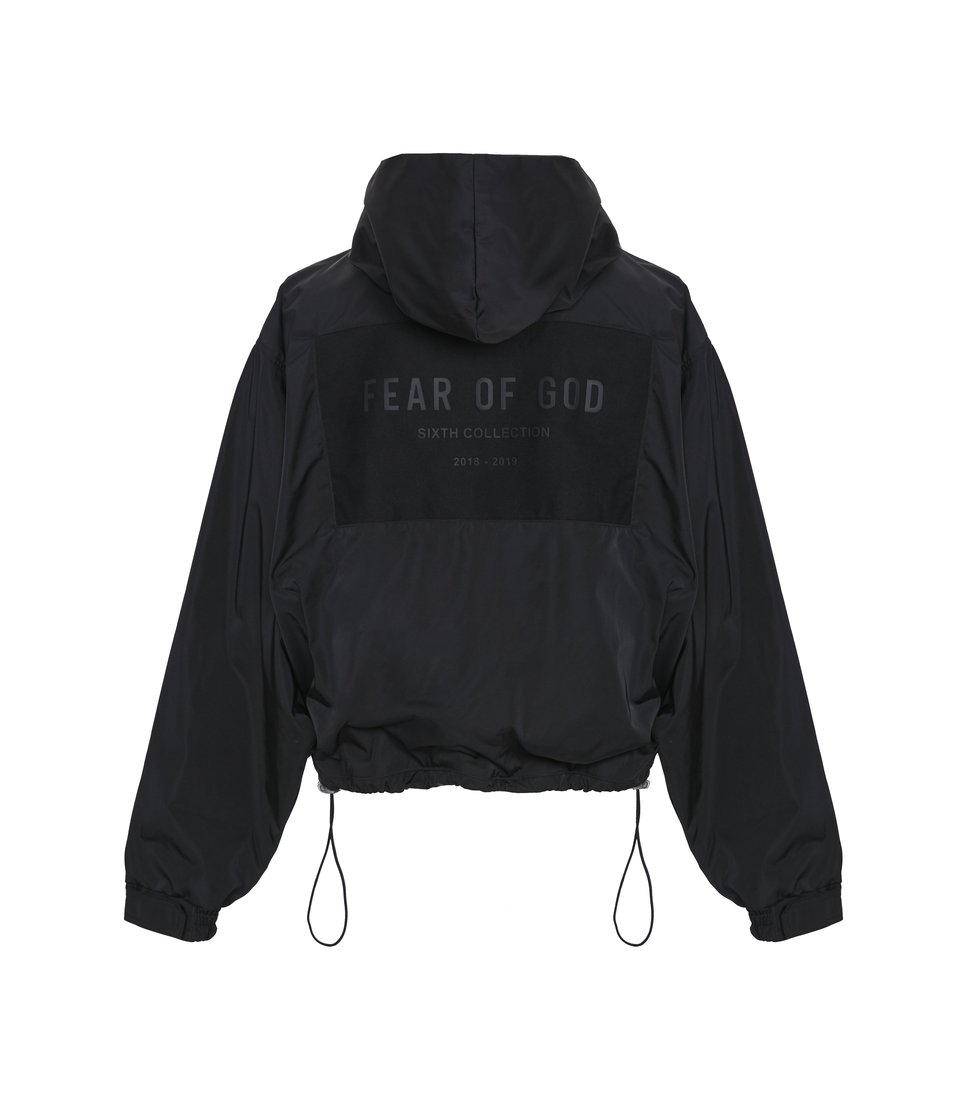 FEAR OF GOD Heavy Nylon Full Zip Hoodie Black - Sixth Collection - US