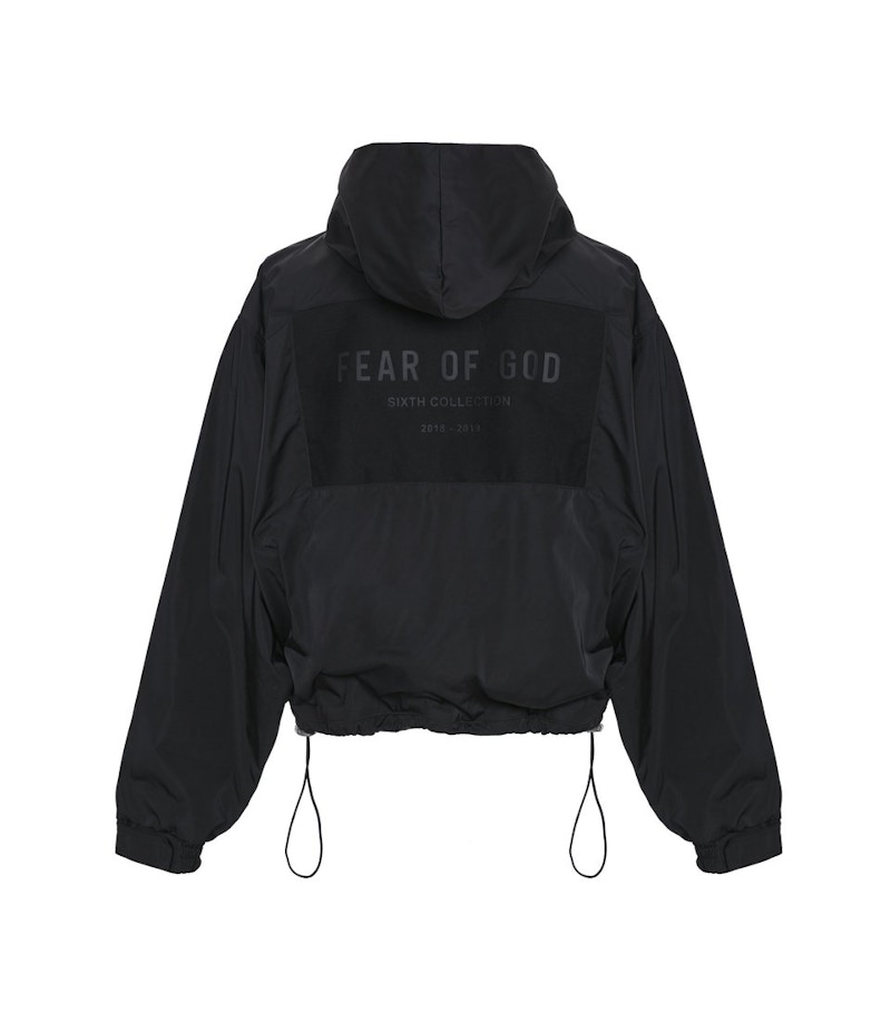 FEAR OF GOD Heavy Nylon Full Zip Hoodie Black - Sixth Collection - JP