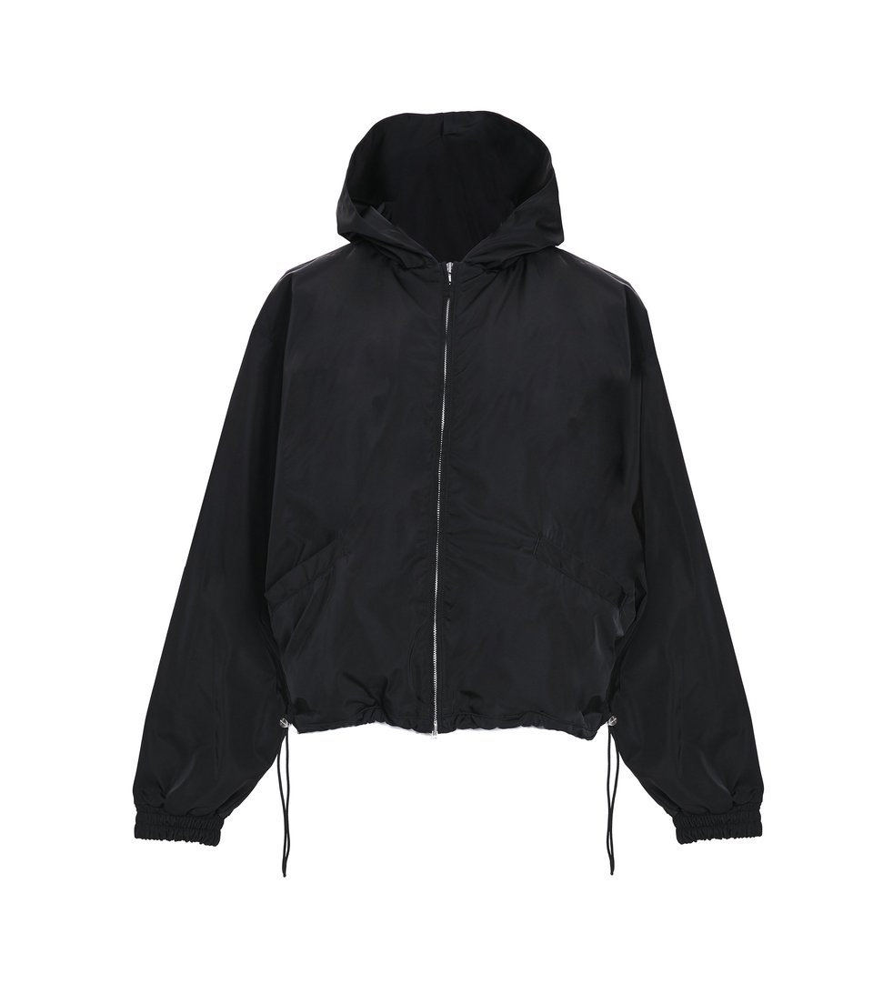 FEAR OF GOD Heavy Nylon Full Zip Hoodie Black - Sixth Collection - US