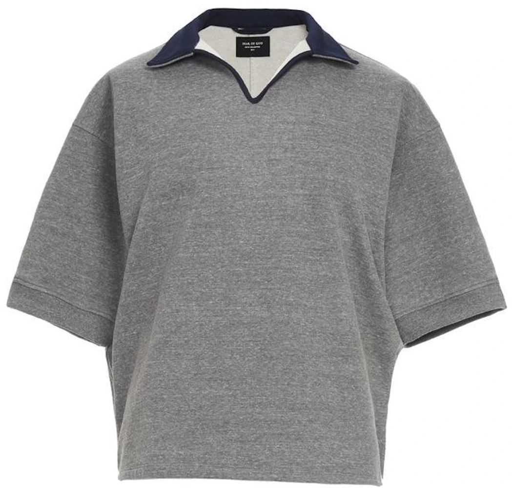 FEAR OF GOD Heavy Terry V-Neck Polo Grey Men's - Fifth Collection - US