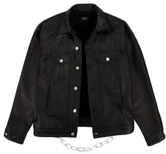 FEAR OF GOD Jay-Z Leather - - Men\'s US Jacket Fifth Collection Trucker Black
