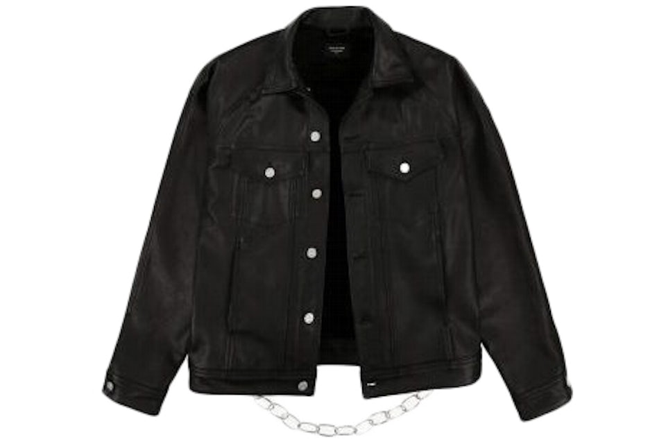 FEAR OF GOD Jay-Z Leather Trucker Jacket Black Men's - Fifth Collection - US