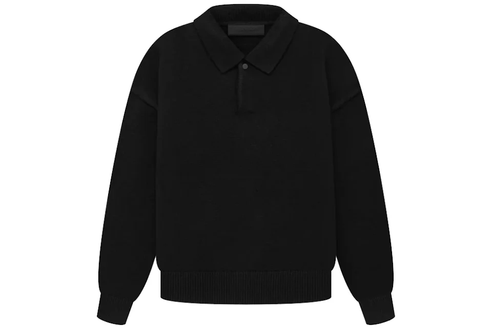 Fear of God Kids Essentials Knit Polo Black Für Kinder SS23 DE