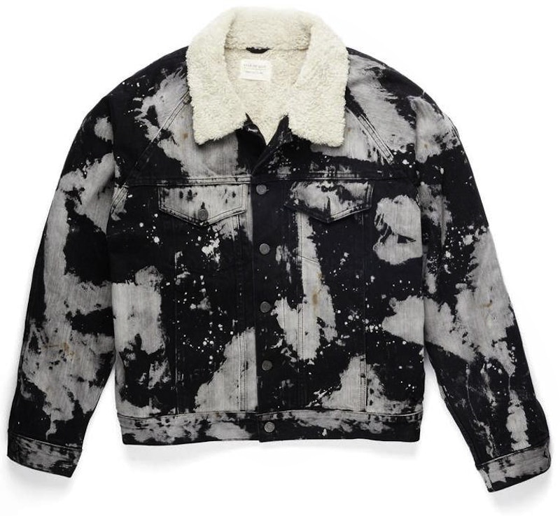 FEAR OF GOD Maxfield Tie Dye Raglan Sherpa Denim Trucker Jacket