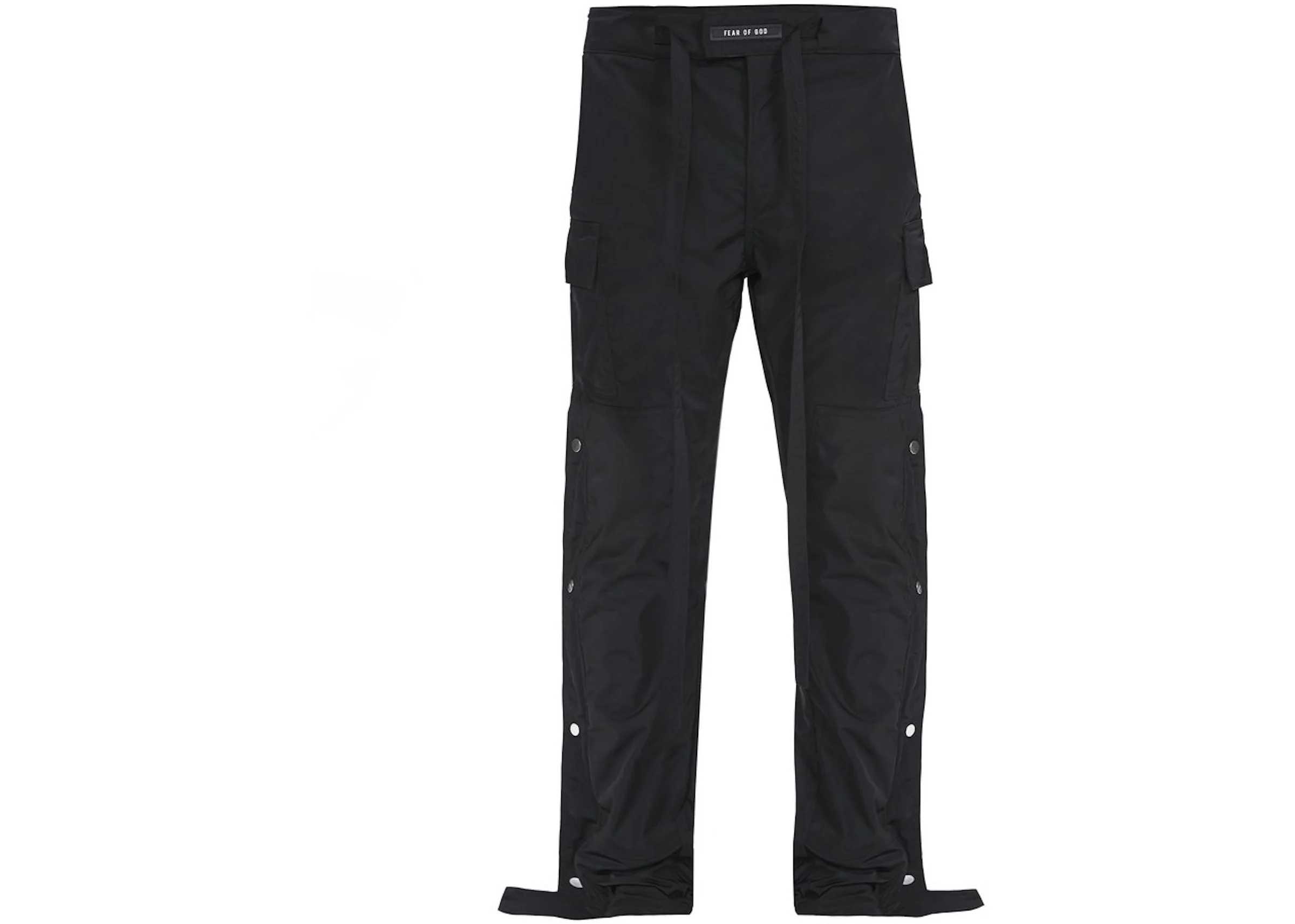 FEAR OF GOD Nylon Cargo Snap Pants Black - Sixth Collection - US