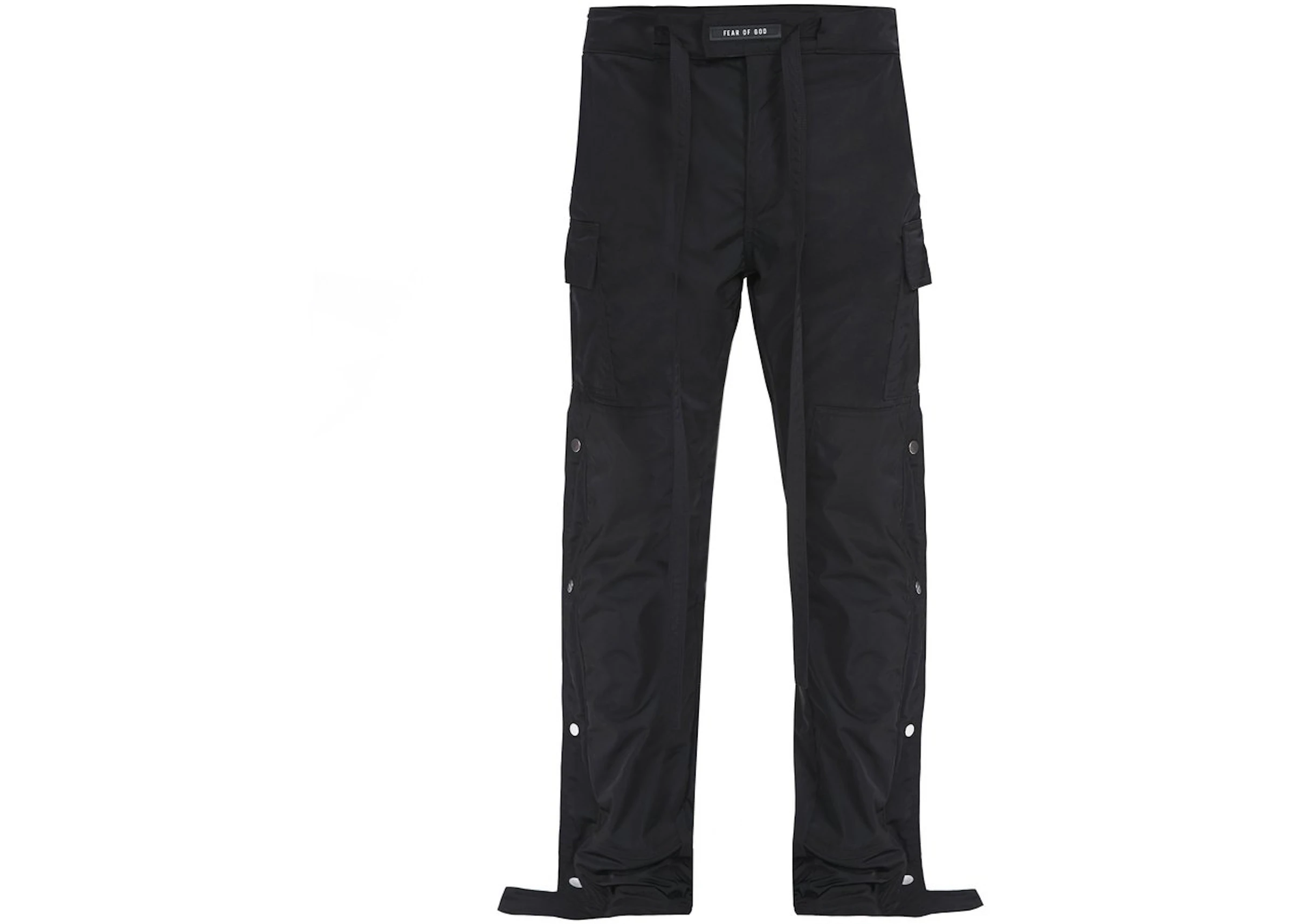 FEAR OF GOD Nylon Cargo Snap Pants Black Sixth Collection - US