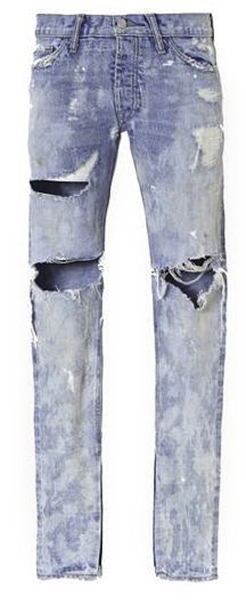 FEAR OF GOD Distressed Selvedge Denim Jeans Indigo Men's - Fifth