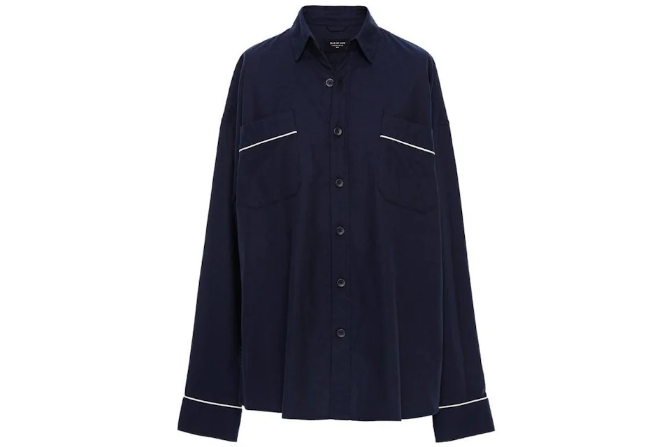 FEAR OF GOD Piped Oversized Shirt Navy