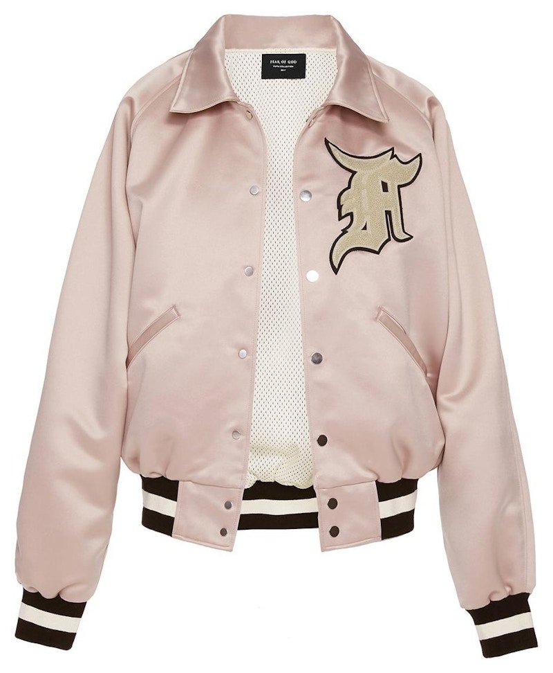 FEAR OF GOD Satin Baseball Coach Jacket Blush Men's - Fifth