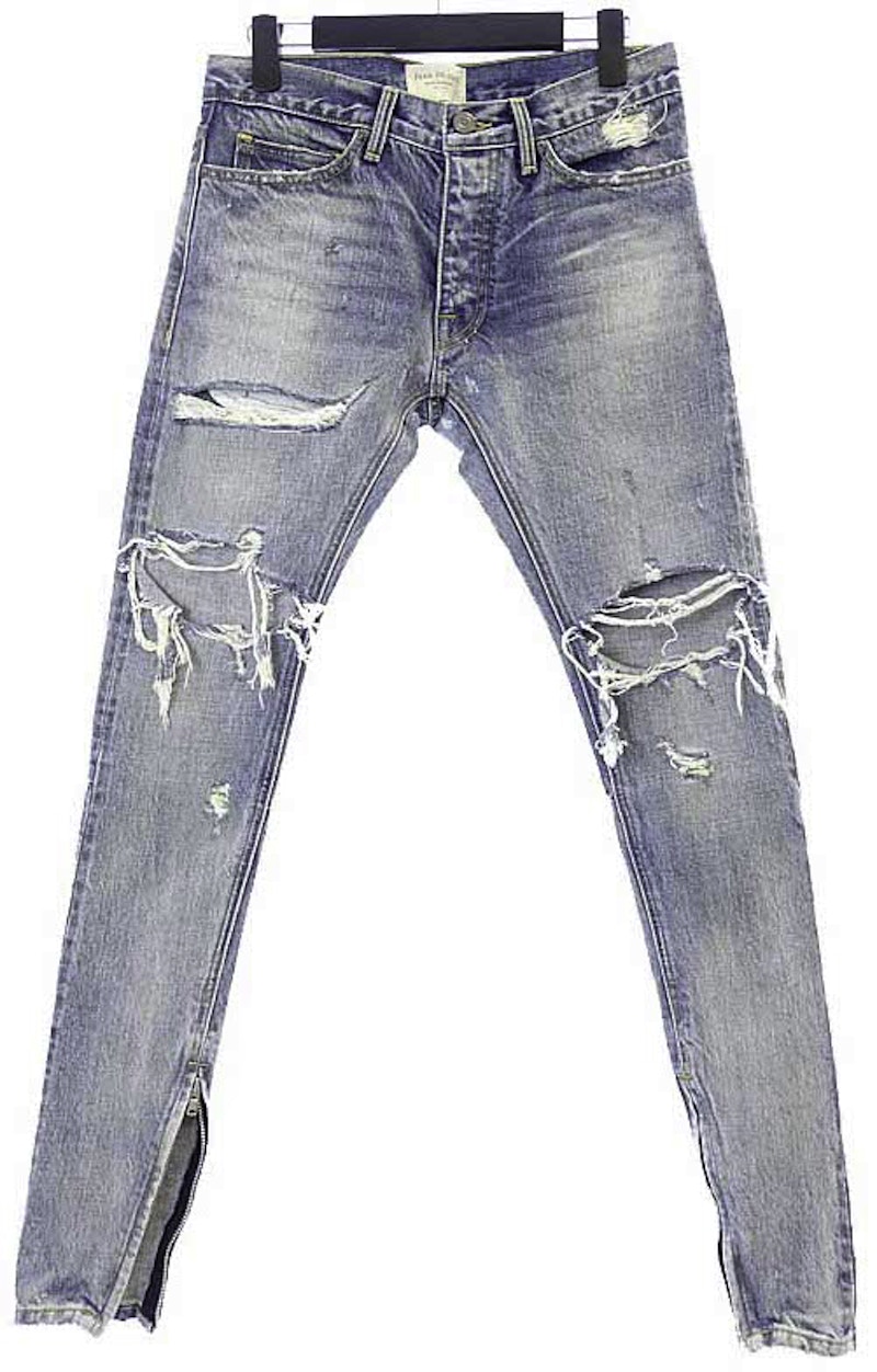 FEAR OF GOD Vintage Wash Selvedge Denim Jeans Indigo Men's - Fifth