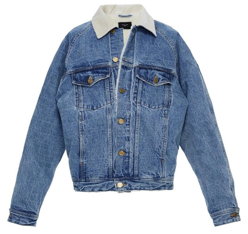 FEAR OF GOD Selvedge Denim Alpaca Trucker Jacket Indigo - Fifth