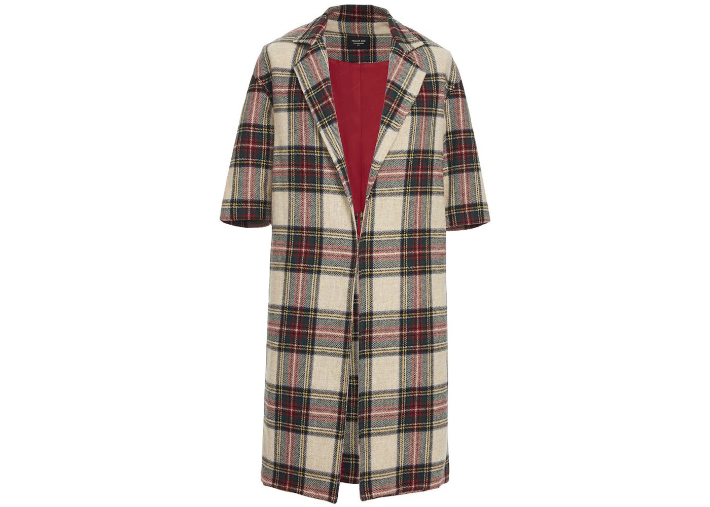 FEAR OF GOD Wool Tartan Overcoat Khaki Men's - Fifth Collection - US