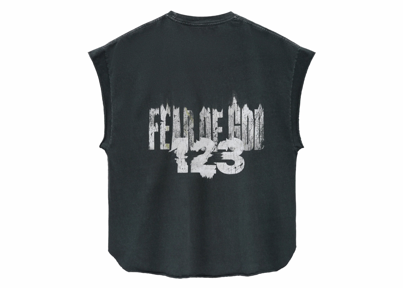 Fear of God x RRR123 INRI Cut Off Tee Vintage Black Men's - SS24 - US