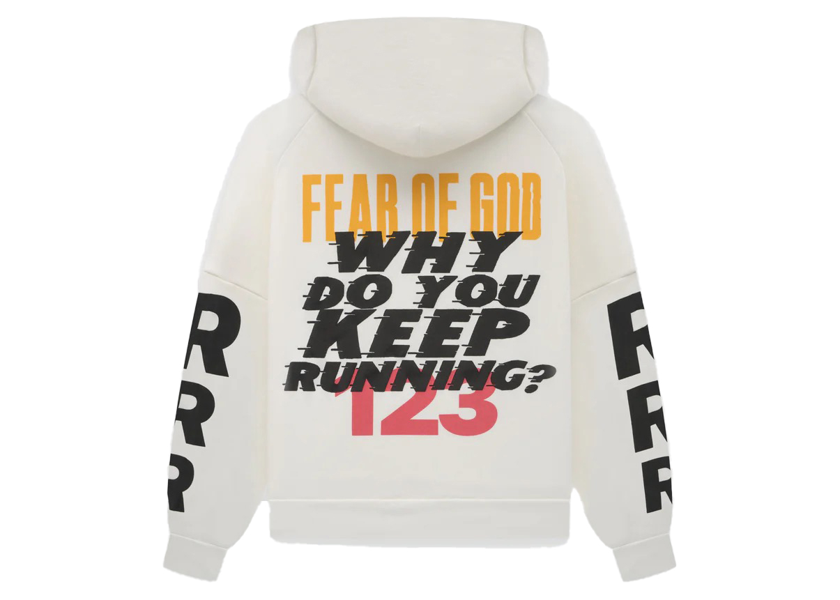 Fear of God x RRR123 Stop Running Hoodie White Men's - SS23 - US