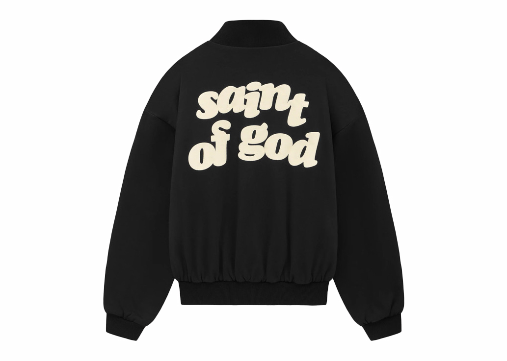 Fear of God x Saint Mxxxxxx Saint of God Varsity Jacket Black 