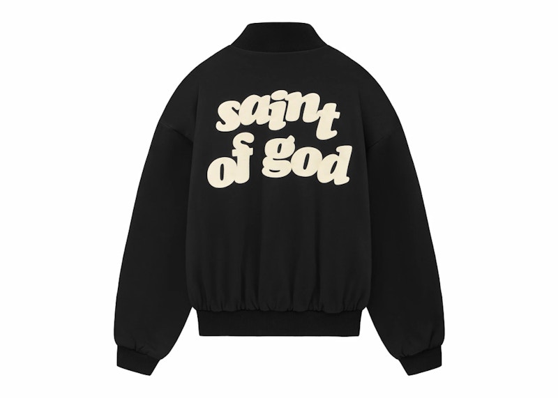 Fear of God x Saint Mxxxxxx Saint of God Varsity Jacket Black