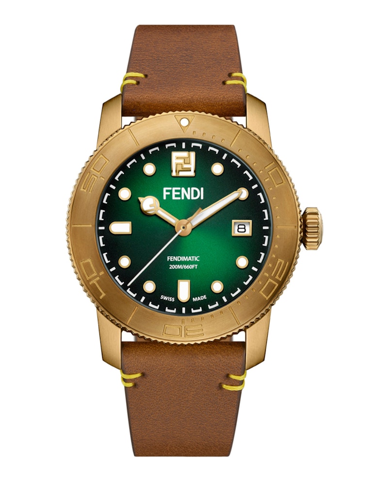 Pre-owned Fendi Men's  Aqua Automatic Diver F131020201 Watch In Stainless Steel/aluminum