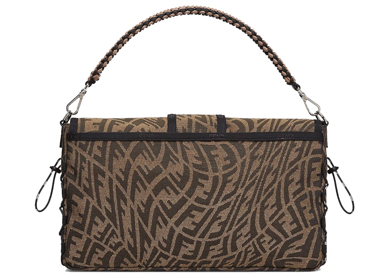 Fendi baguette brown outlet fabric bag