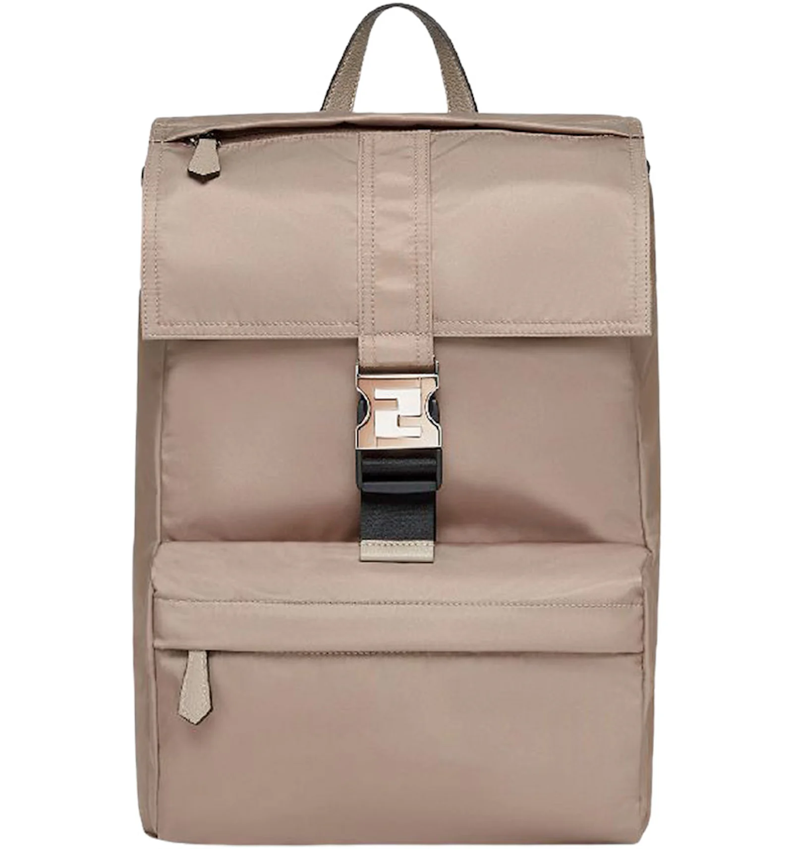 Fendi Beige Nylon Rucksack Beige in Nylon with Silver-tone - US